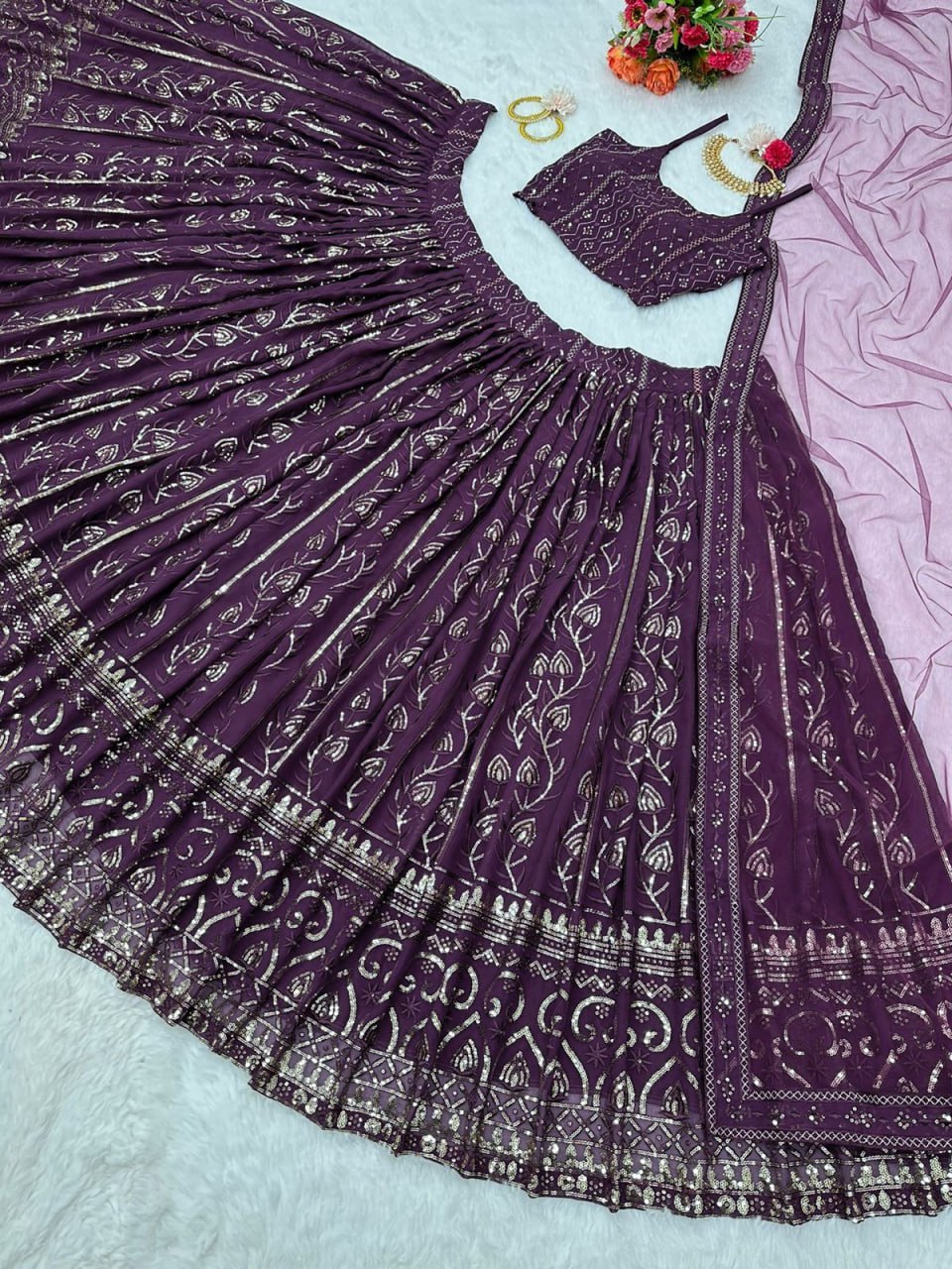Buy Latest Purple Color Lehenga Choli Online at Best Price - Joshindia