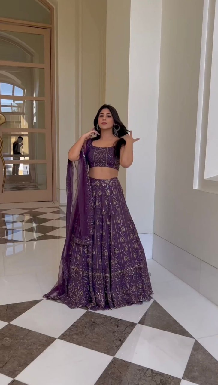 Buy Latest Purple Color Lehenga Choli Online at Best Price - Joshindia