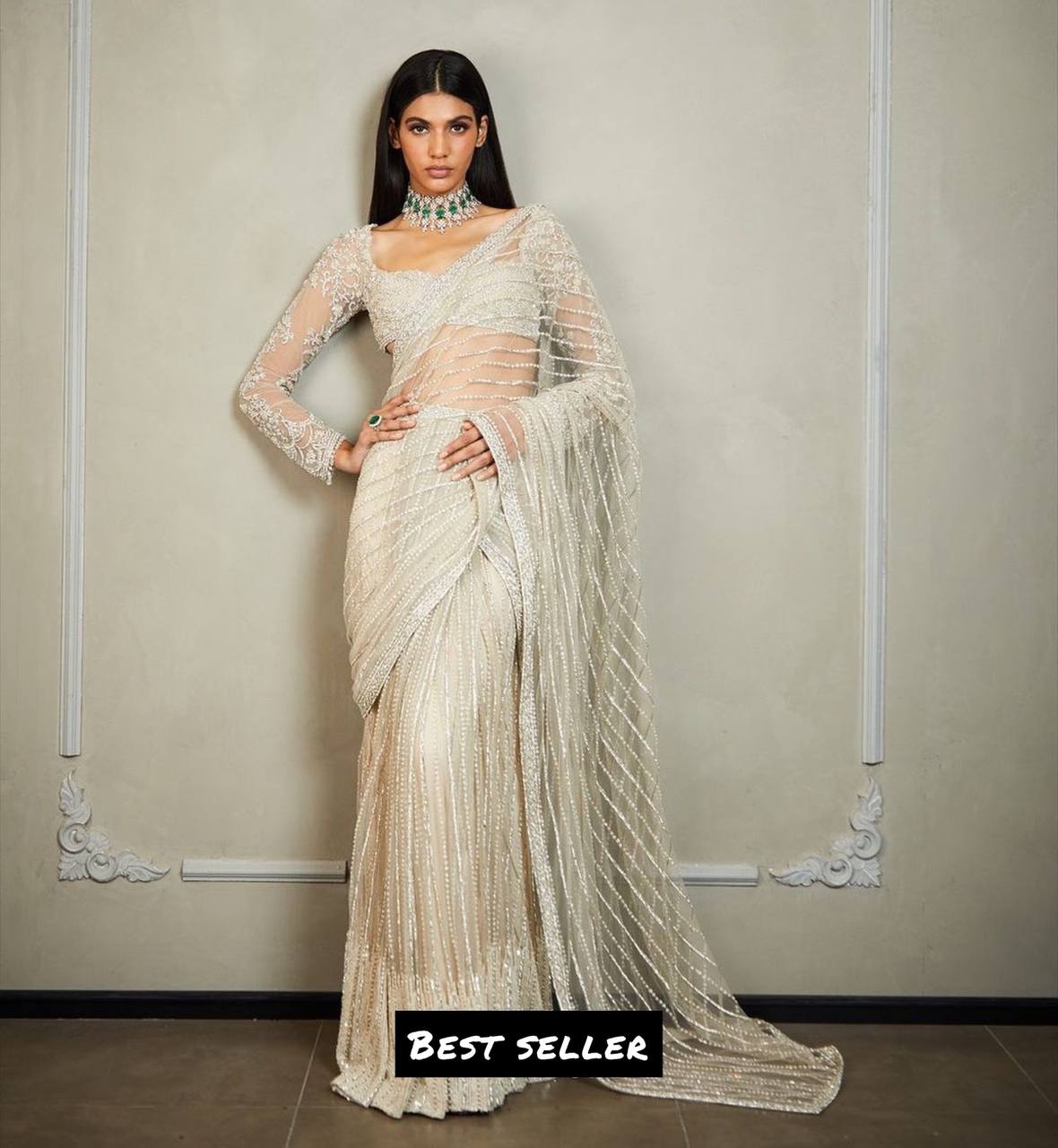 Buy Latest Designer White Color Saree Online At Best Price - Joshindia