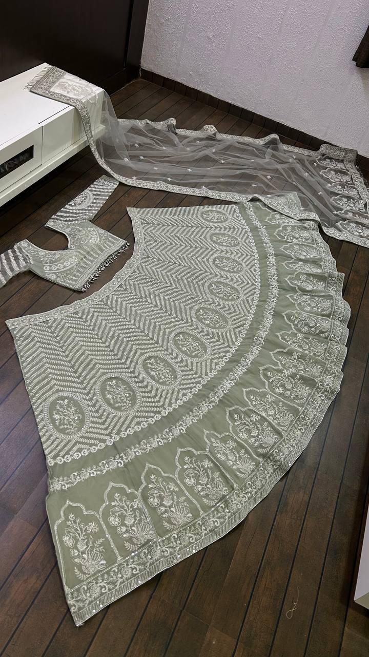 New Arrival Mehndi Lehenga Choli Online - Joshindia