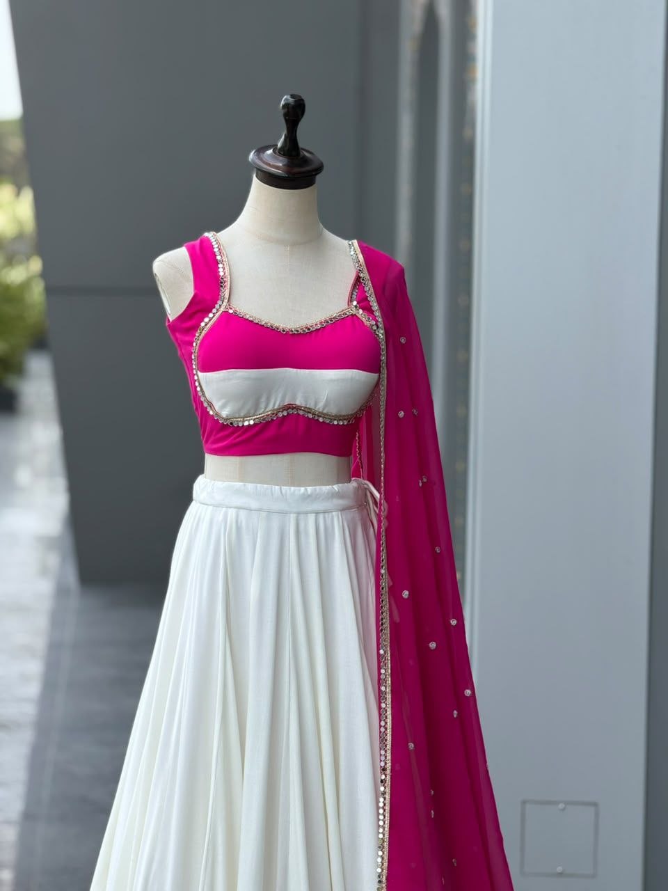 Navratri Special Cotton Lehenga Choli with Mirror Work