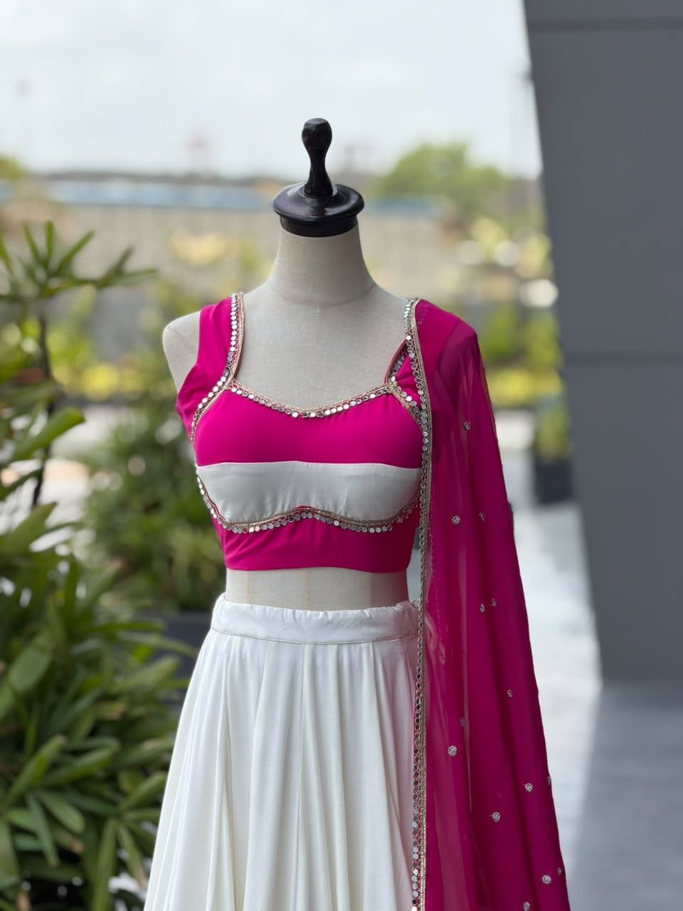 Navratri Special Cotton Lehenga Choli with Mirror Work
