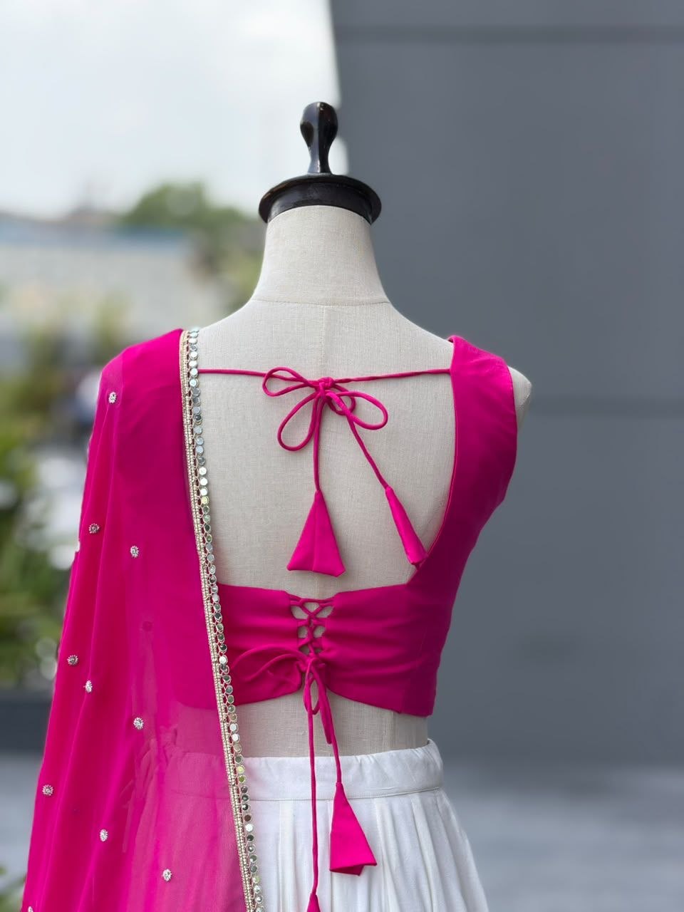 Navratri Special Cotton Lehenga Choli with Mirror Work