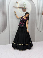Navratri Special Lehenga Choli with Mirror Work Jacket | Fully Stitched 