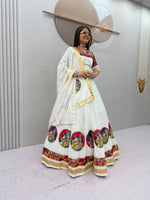 Navratri Special Pure Cotton Lehenga Choli with 6 Meter Big Flair | Foil Print Choli & Lace Border Dupatta 