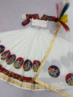 Navratri Special Pure Cotton Lehenga Choli with 6 Meter Big Flair | Foil Print Choli & Lace Border Dupatta 