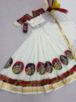 Navratri Special Pure Cotton Lehenga Choli with 6 Meter Big Flair | Foil Print Choli & Lace Border Dupatta 