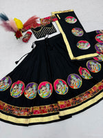 Navratri Special Pure Cotton Lehenga Choli with 6 Meter Big Flair | Foil Print Choli & Lace Border Dupatta 