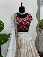 Jacquard Sequence Coding Work Lehenga Choli | Semi-Stitched