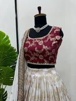 Jacquard Sequence Coding Work Lehenga Choli | Semi-Stitched