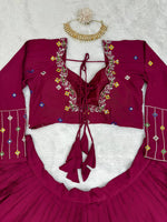 Rayon Digital Print Lehenga Choli with Real Mirror Work