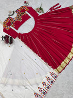 NAVRATRI Rayon Silk Lehenga Choli with Golden Silver Patti & Mirror Work