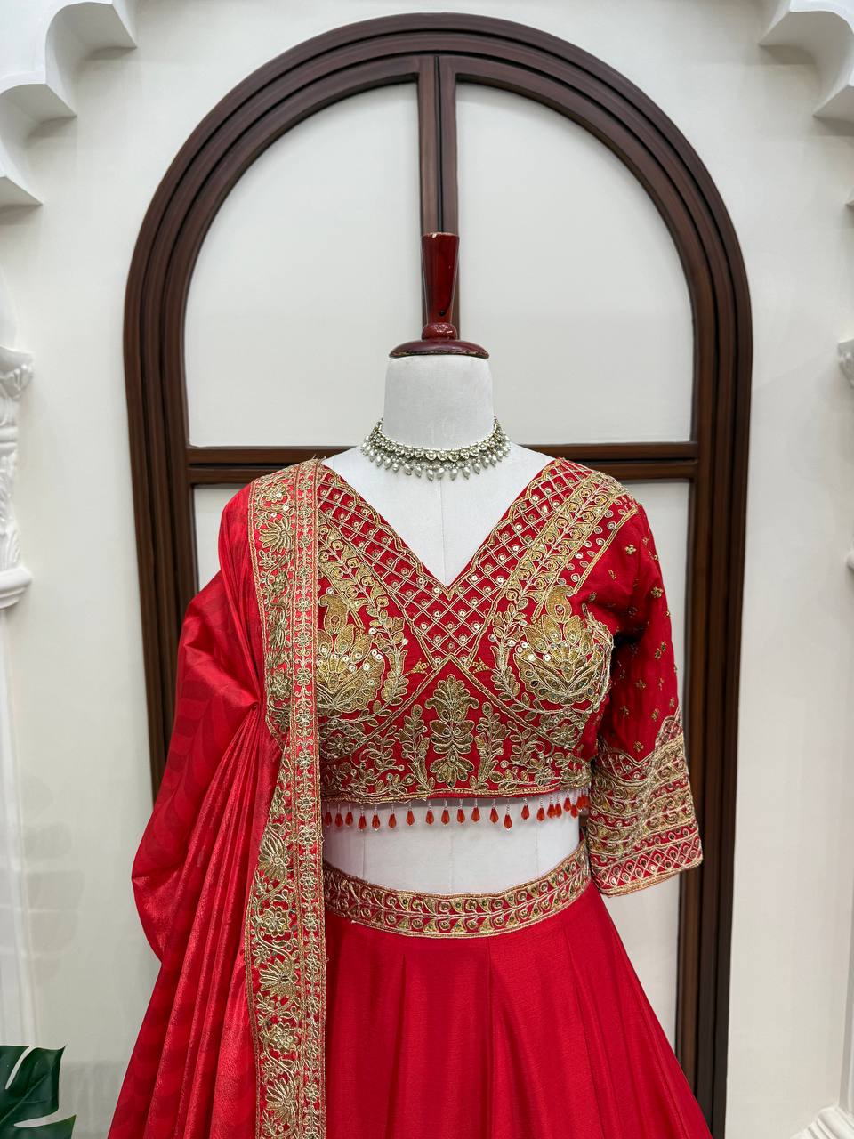 WeddingHeavy Boutique Chinon Lehenga Choli with Coding & Sequence Work