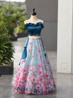 Pure Organza Silk Digital Printed Lehenga Choli with Japan Satin Blouse