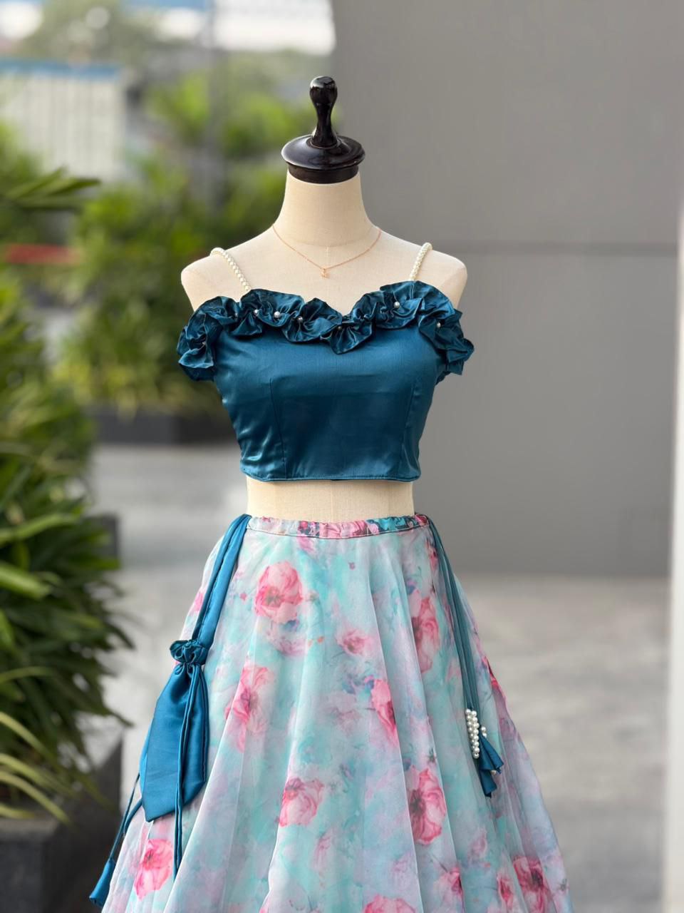 Pure Organza Silk Digital Printed Lehenga Choli with Japan Satin Blouse