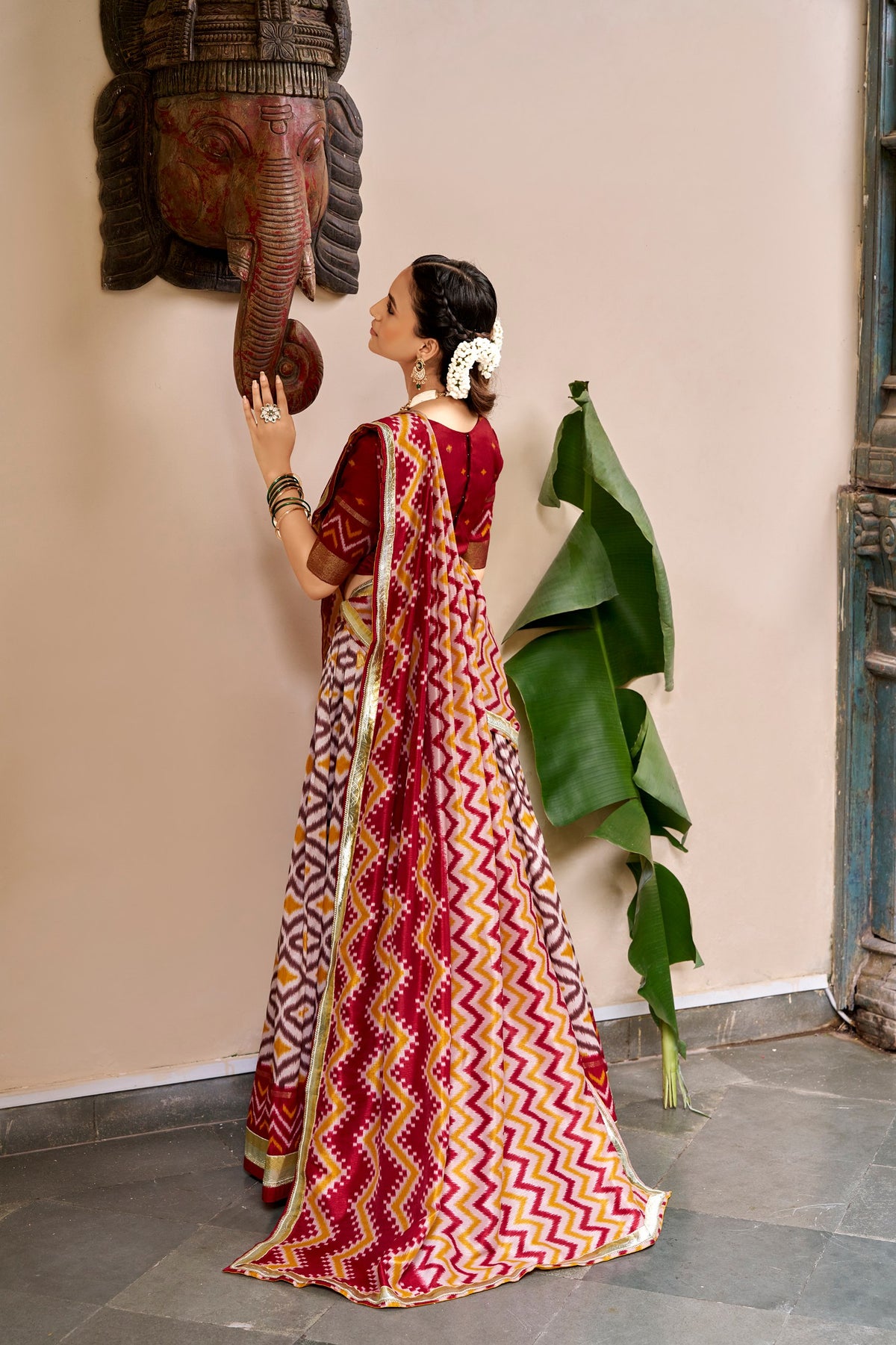 Tasar Silk Lehenga with Ikat & Foil Print – Festive Designer Lehenga Choli Set