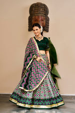 Tasar Silk Lehenga with Ikat & Foil Print – Festive Designer Lehenga Choli Set