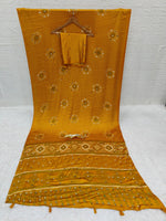 Japan Satin Silk Saree with Real Mirror Work & Viscose Latkan Pallu Border 