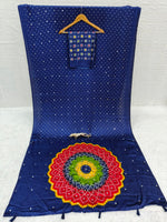 Japan Satin Silk Saree with Real Mirror Work & Viscose Latkan Pallu Border