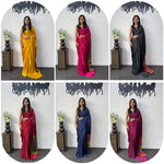 Japan Satin Silk Saree with Real Mirror Work & Viscose Latkan Pallu Border