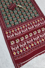 Heavy Mall Cotton Silk Saree with Traditional Print & Elegant Border