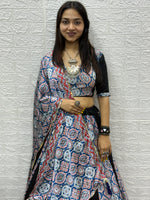 Premium Ajrakh Printed Lehenga Choli – Navratri Special Heavy Rayon Cotton Set