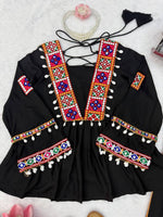 Heavy Rayon Silk Top Plazo Set with Real Mirror Embroidery & Kodi Work | Ready to Wear