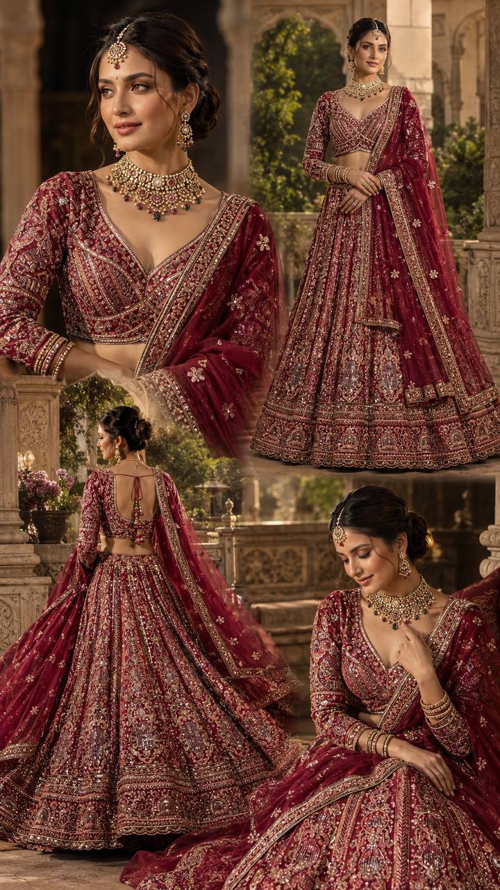 Butterfly Net Lehenga with Sequins Embroidery & Cancan Canvas Layers | Semi-Stitched