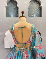 Premium Tabby Silk Lehenga with Beads & Digital Print Work & Cancan Canvas Layers