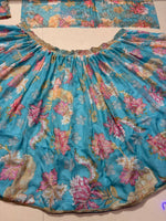 Premium Tabby Silk Lehenga with Beads & Digital Print Work & Cancan Canvas Layers