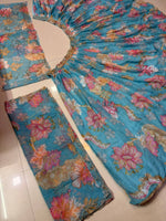 Premium Tabby Silk Lehenga with Beads & Digital Print Work & Cancan Canvas Layers