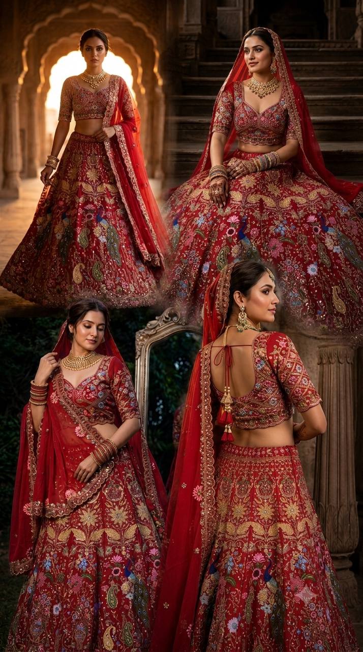 Fox Georgette Lehenga with Sequins Embroidery Work & Cancan Canvas Layers | 4 Meter Flare | Semi-Stitched