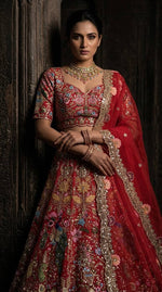 Fox Georgette Lehenga with Sequins Embroidery Work & Cancan Canvas Layers | 4 Meter Flare | Semi-Stitched