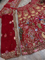 Fox Georgette Lehenga with Sequins Embroidery Work & Cancan Canvas Layers | 4 Meter Flare | Semi-Stitched