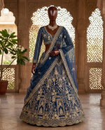 Soft Net Lehenga with Coding Sequins Work & Cancan Canvas Layers | Semi-Stitched