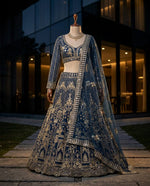 Soft Net Lehenga with Coding Sequins Work & Cancan Canvas Layers | Semi-Stitched