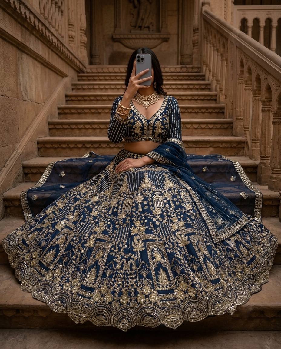 Soft Net Lehenga with Coding Sequins Work & Cancan Canvas Layers | Semi-Stitched
