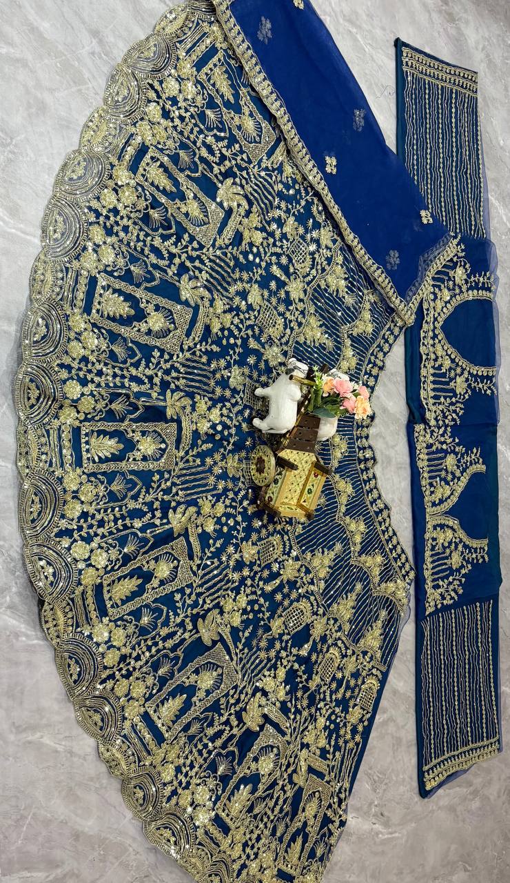 Soft Net Lehenga with Coding Sequins Work & Cancan Canvas Layers | Semi-Stitched