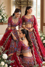 DESIGNER BRIDALRED WEDDINGLEHENGA