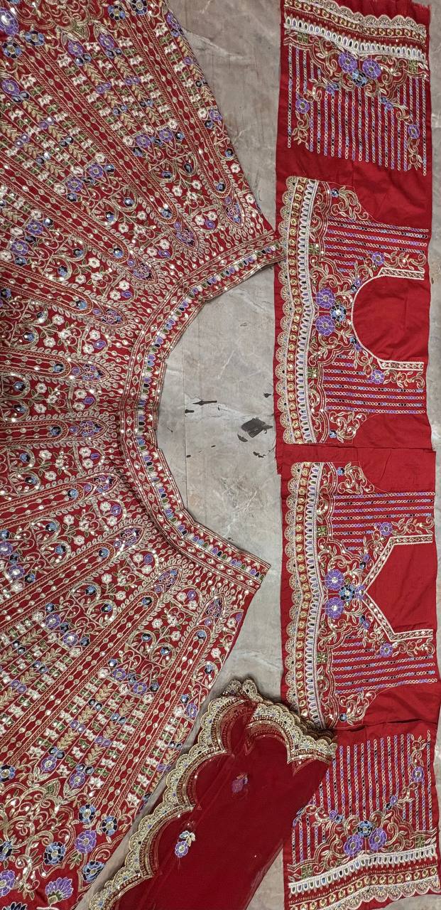 DESIGNER BRIDALRED WEDDINGLEHENGA