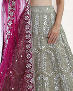 Premium Faux Georgette Lehenga with Sequins Embroidery & Butterfly Net Dupatta