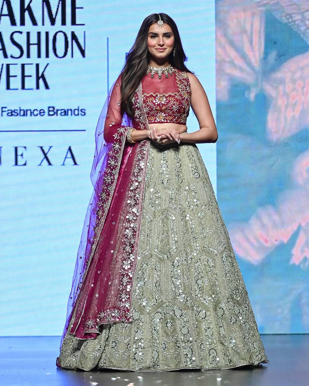 Premium Faux Georgette Lehenga with Sequins Embroidery & Butterfly Net Dupatta