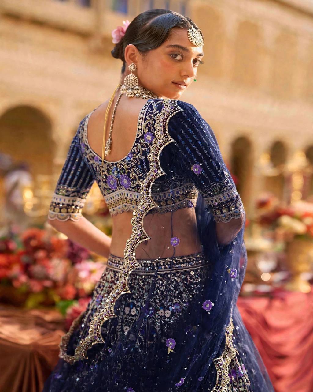 BLUE WEDDING BRIDAL DESIGNER LEHENGA