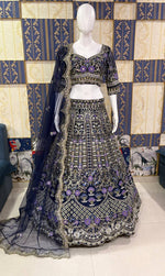 BLUE WEDDING BRIDAL DESIGNER LEHENGA