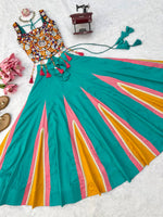 Navratri Heavy Rayon Lehenga Choli with Fancy Lagdi Patta Lace & Mirror Work
