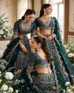 WEDDING BRIDAL GREENHEAVY MONO SATIN SILK