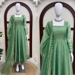 Gown with Pent & Dupatta Set – Elegant Ethnic Wear with Foil Work
