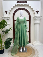 Gown with Pent & Dupatta Set – Elegant Ethnic Wear with Foil Work
