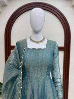 Gown with Pent & Dupatta Set – Elegant Ethnic Wear with Foil Work