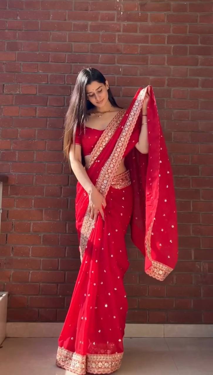 Red Designer Bridal Saree